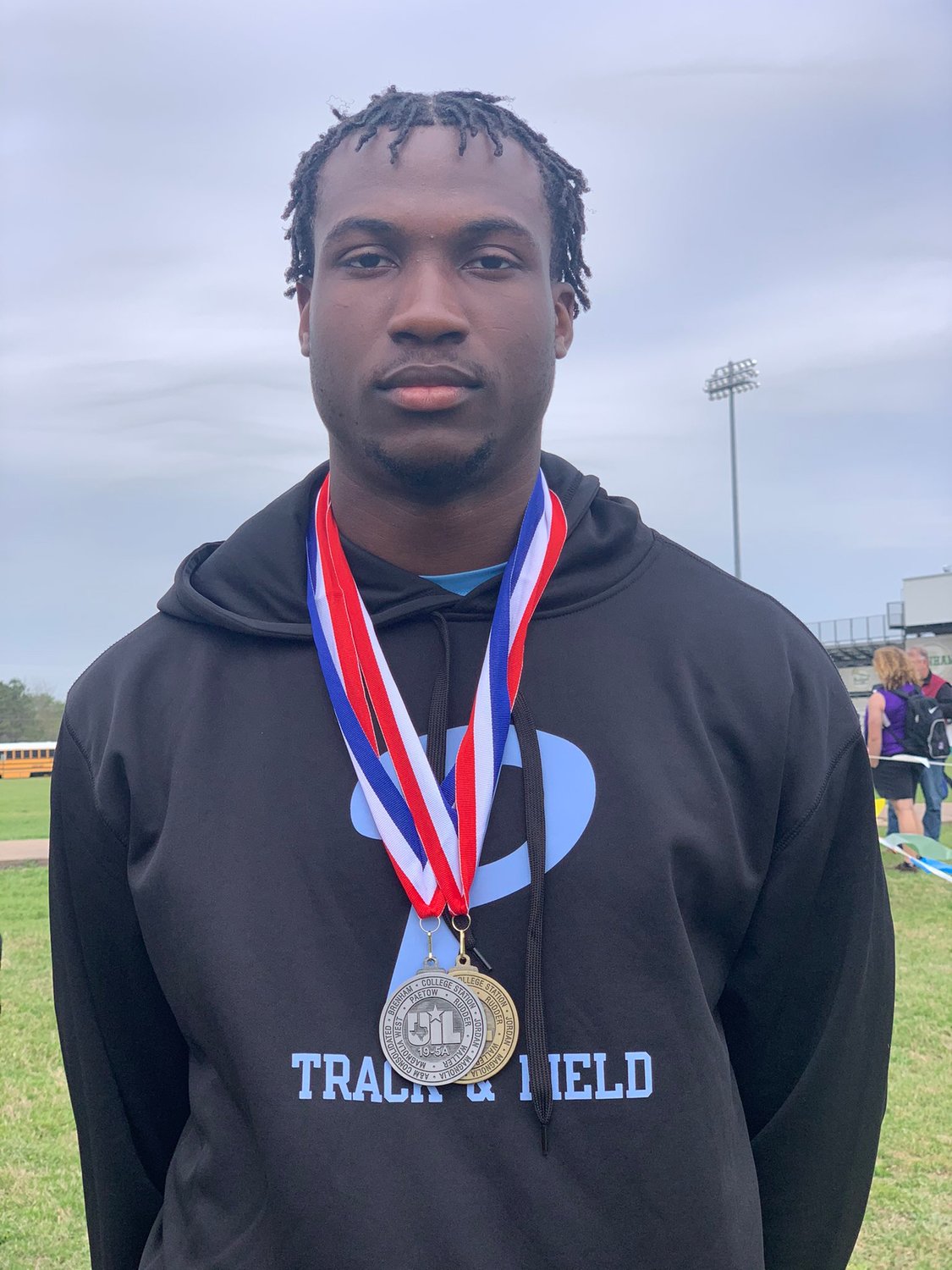 Paetow junior Charles Chukwu won gold in the discus and silver in the shot put at the District 19-5A track and field meet.